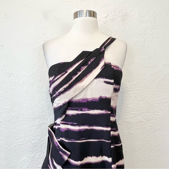 Vintage Arden B Dress Purple Black One Shoulder Small S Y2K/2010s/90s - Picture 2 of 13